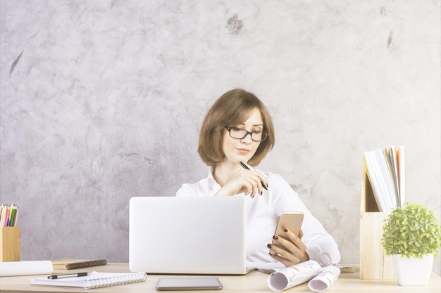 Woman using cellphone