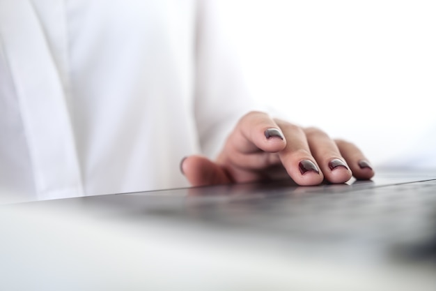 Woman using computer laptop