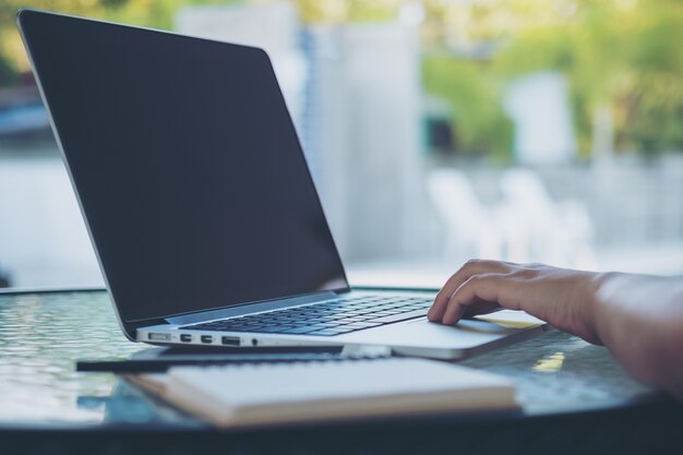 Woman using computer laptop