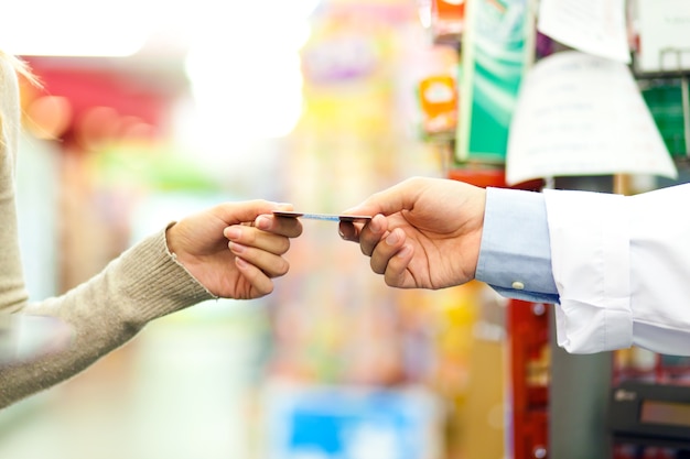 Woman using a credit card