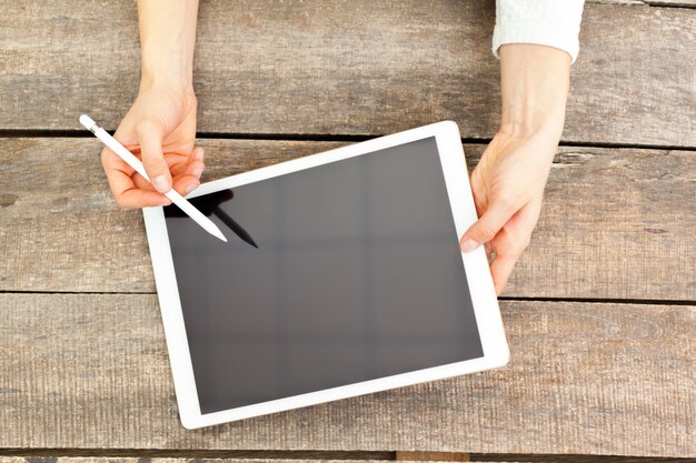 Woman Using Digital Tablet