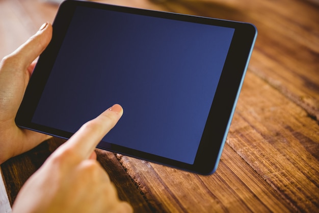 Woman using her tablet pc