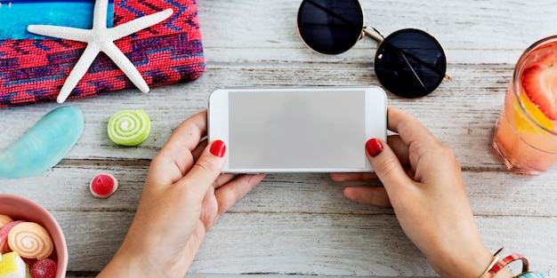 Woman using mobile phone