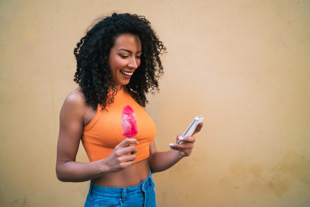 Woman using mobile phone