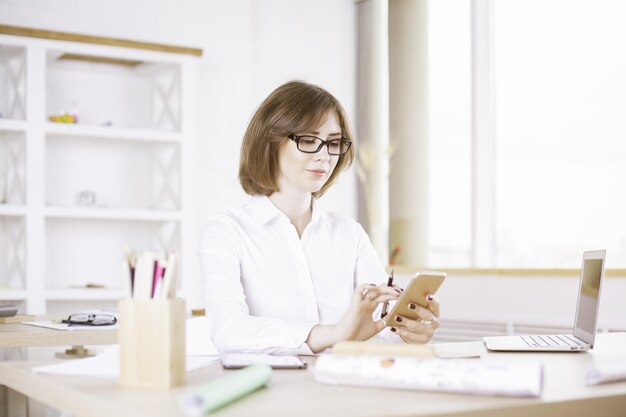 Woman using mobile phone