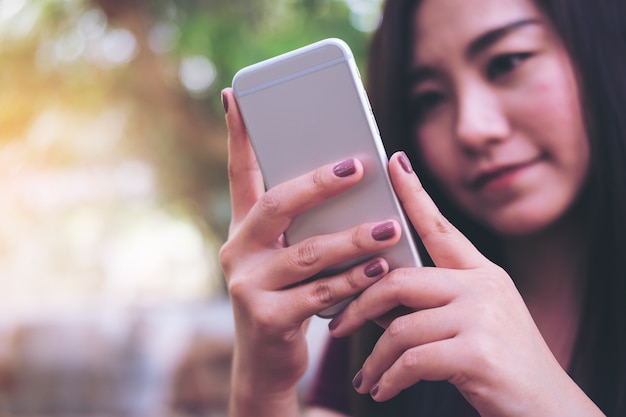 Woman using smart phone 