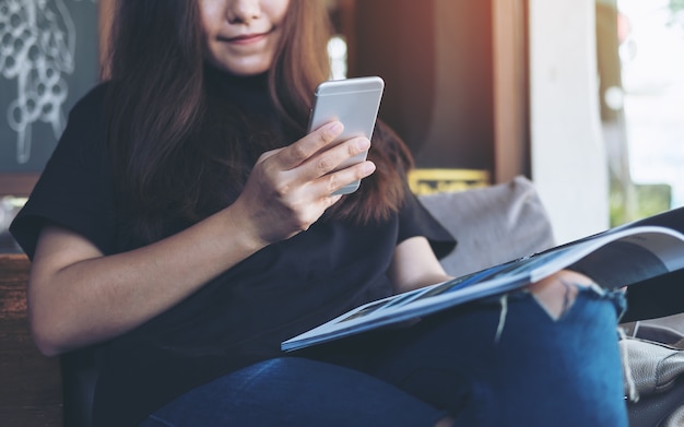 woman using smart phone 