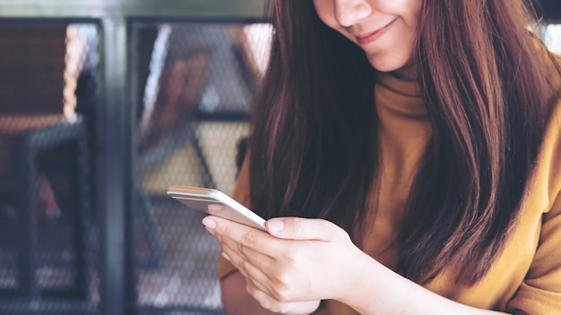 woman using smart phone 