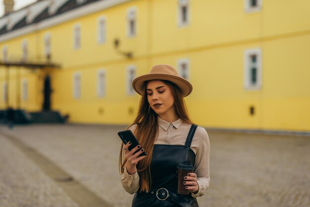 Woman using a smartphone outside