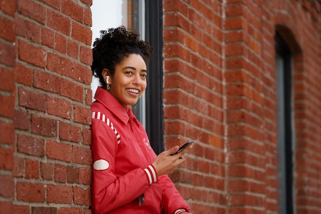 woman using smartphone technology