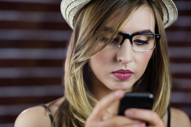 Woman using smartphone