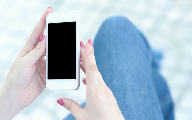 Woman using a smartphone