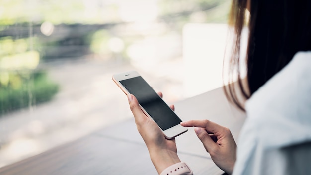 Woman using smartphone