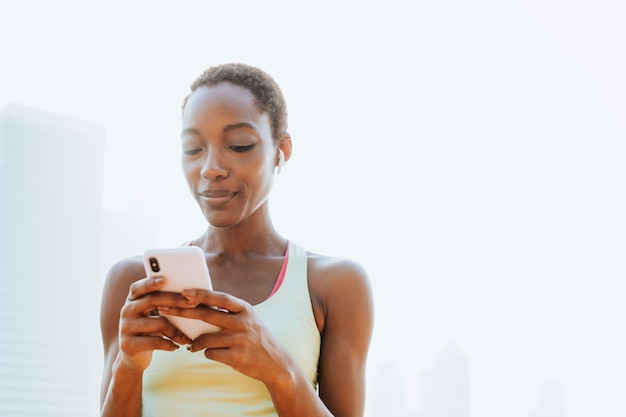 Woman using smartphone