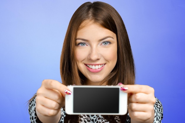 Woman using smartphone