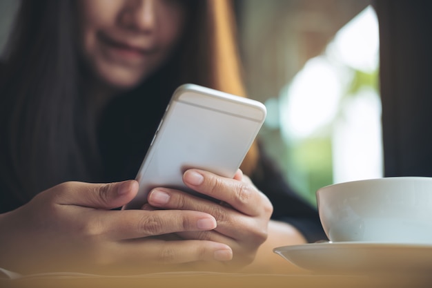 Woman using smartphone