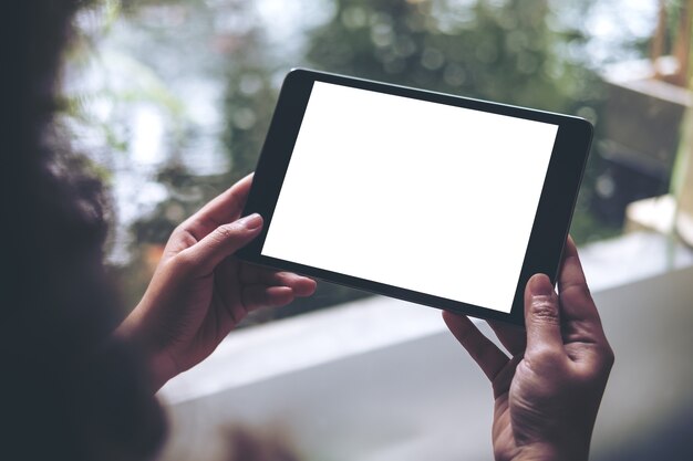 woman using tablet pc