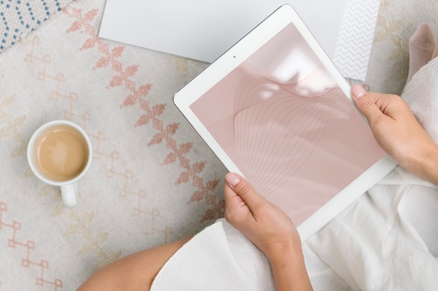 Woman using a tablet