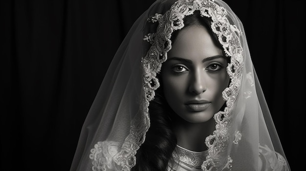 a woman in a veil with a veil on it