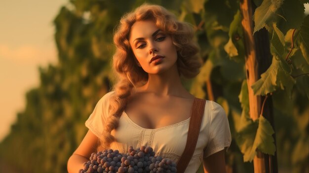 Woman in the vineyard
