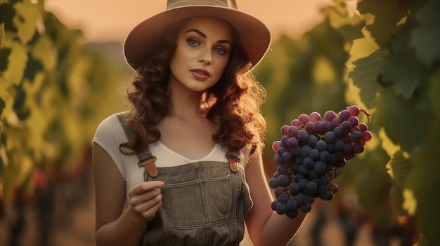 Woman in the vineyard