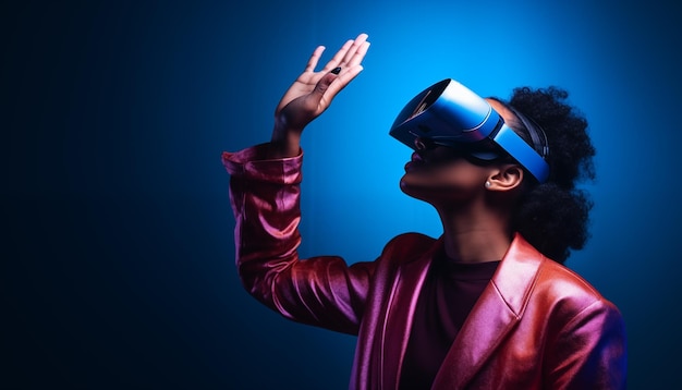 VR 안경을 입은 여자