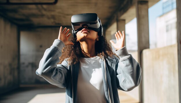 Woman in vr glasses