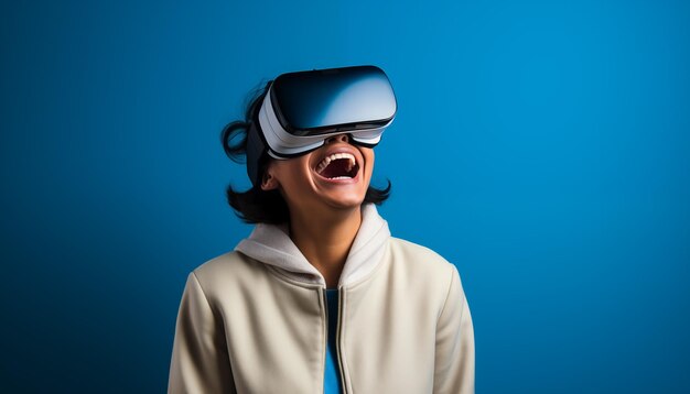 Woman in vr glasses