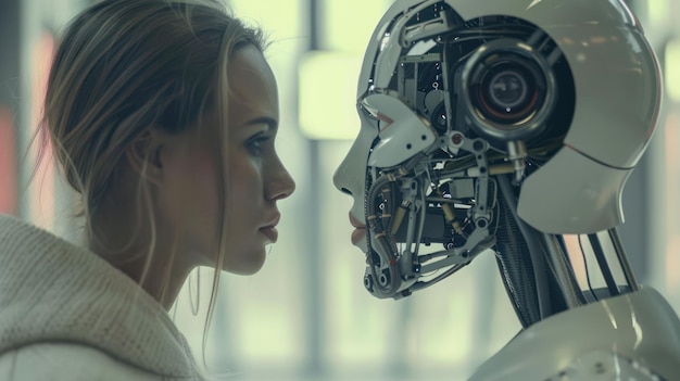 Woman vs AI Clash of Ideologies in the Future of Technology and Human Emotions