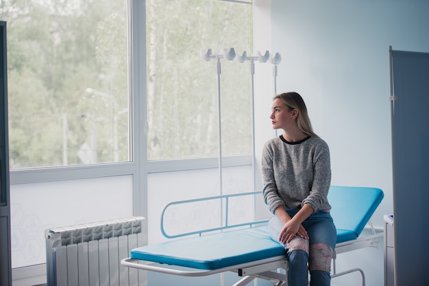 woman waiting for medical examination