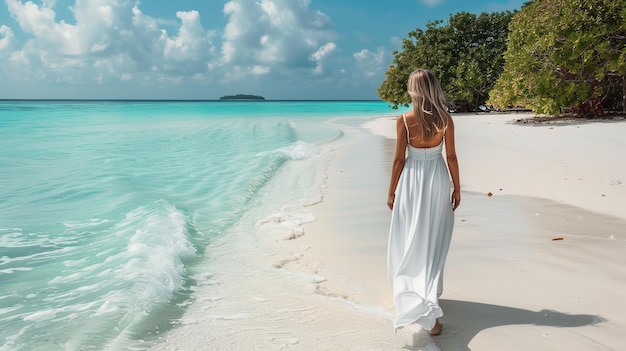 woman walking on the beach