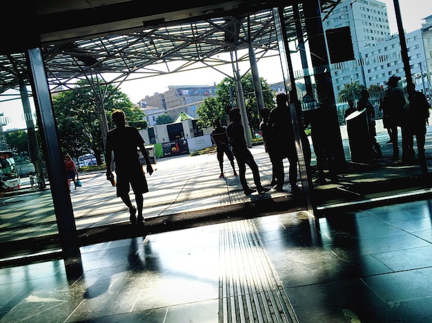 Woman walking in city