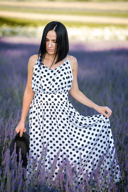 Woman walking on the field