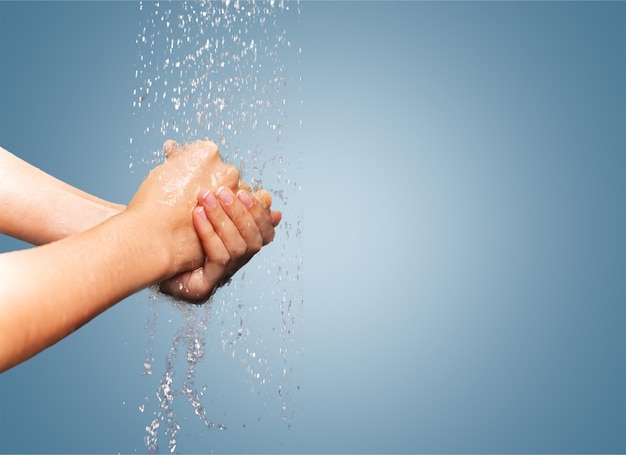 Woman Washing Her Hands on background