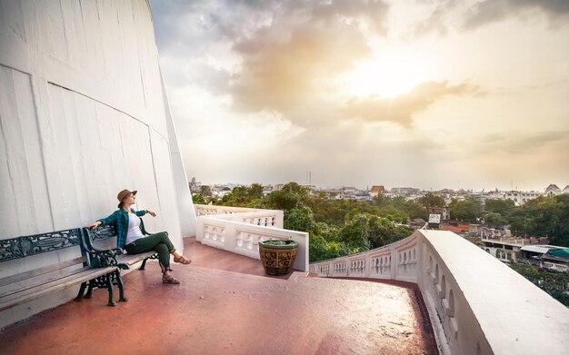 Woman at Wat Saket in Bangkok