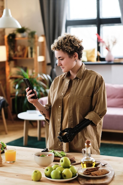 Woman watching food lesson online