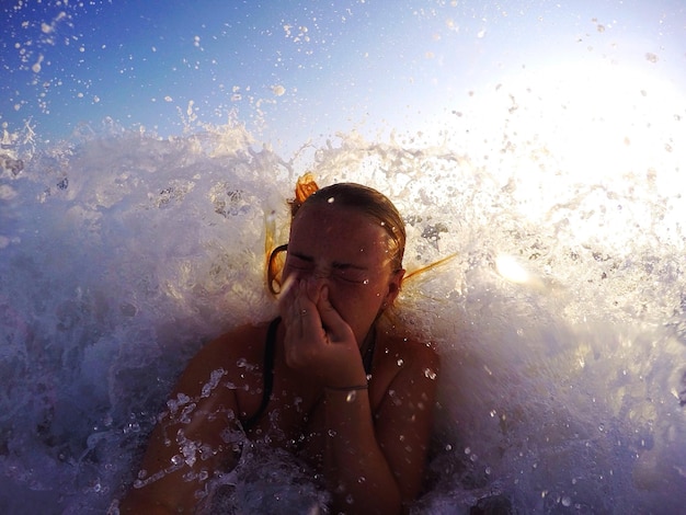 Woman in water