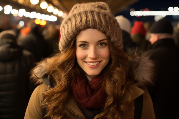 a woman wearing a beanie