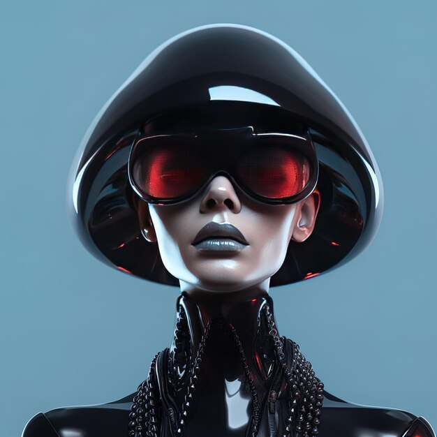 Photo a woman wearing a black helmet and sunglasses is wearing a black helmet