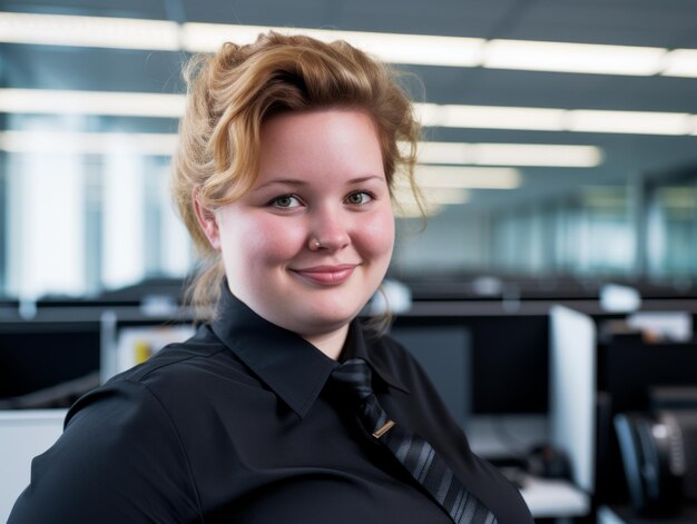 Photo woman wearing a black shirt