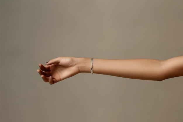 A woman wearing a bracelet from the collection