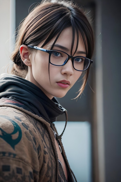 A woman wearing glasses from the brand new generation of glasses