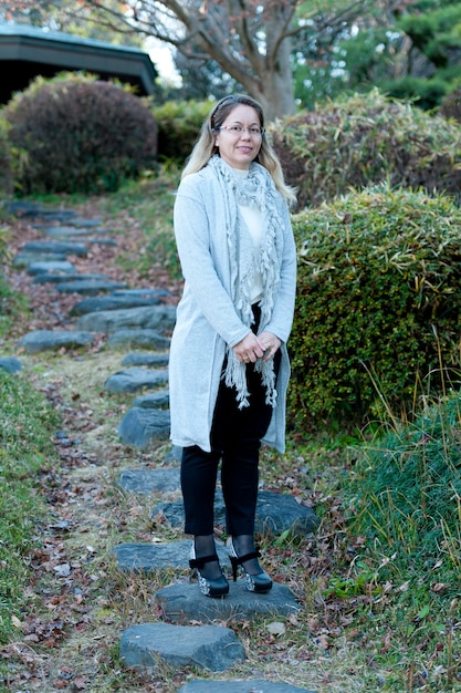 Woman wearing glasses smiling