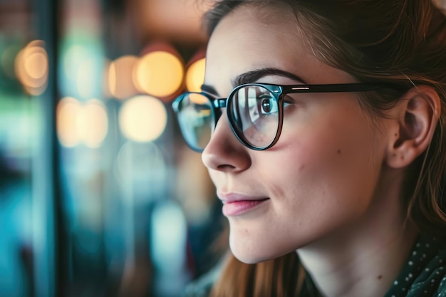 A Woman Wearing Glasses