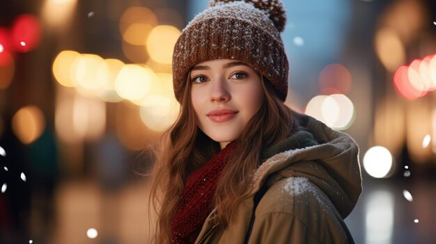 a woman wearing a hat and scarf