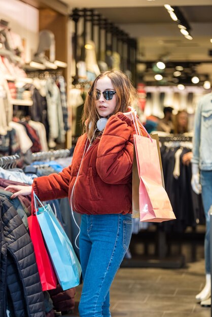 Woman wearing hat at store