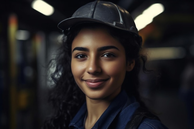 A woman wearing a hat that says'i'm a girl '