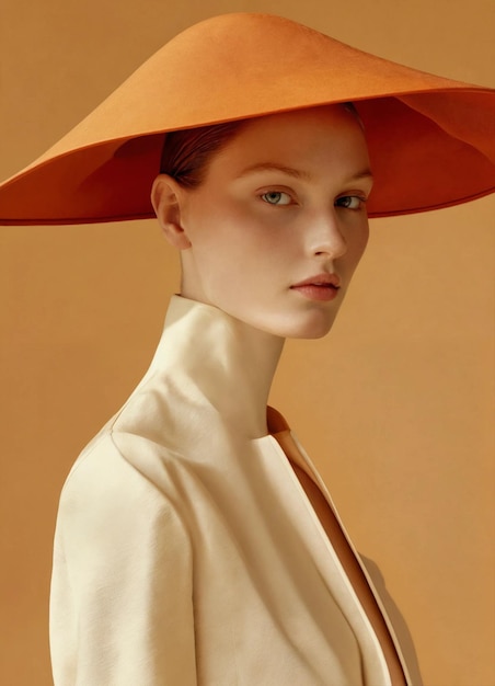 a woman wearing a hat that says shes wearing a hat