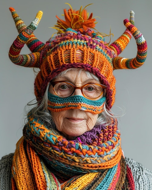 a woman wearing a hat with the word quot s quot on it