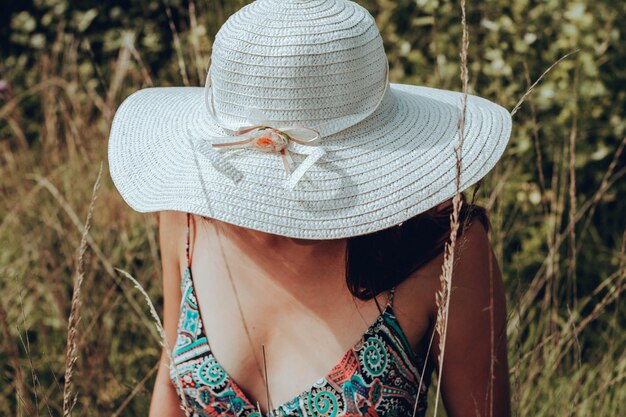 Woman wearing hat